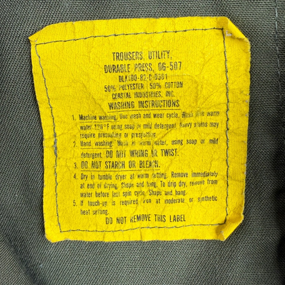 Vintage US Military Pants Fits Mens 36x30 Green OG 507 Ideal Zip Utility 80s - Picture 10 of 15